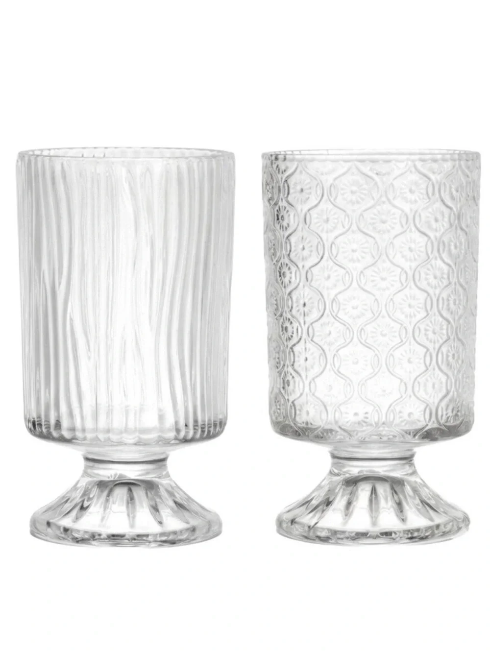Glass Vase Centerpiece Decor Set of 2 Flowers Bouquet Floral Farmouse Boho